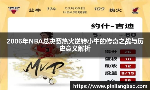 2006年NBA总决赛热火逆转小牛的传奇之战与历史意义解析